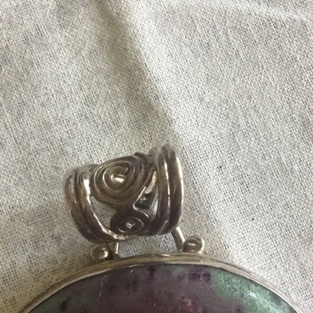 SS Ruby Zoisite, Biwa Pearl, Lemon Quartz Pendant
